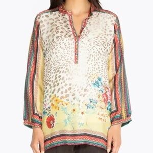 Johnny was leopard silk blouse